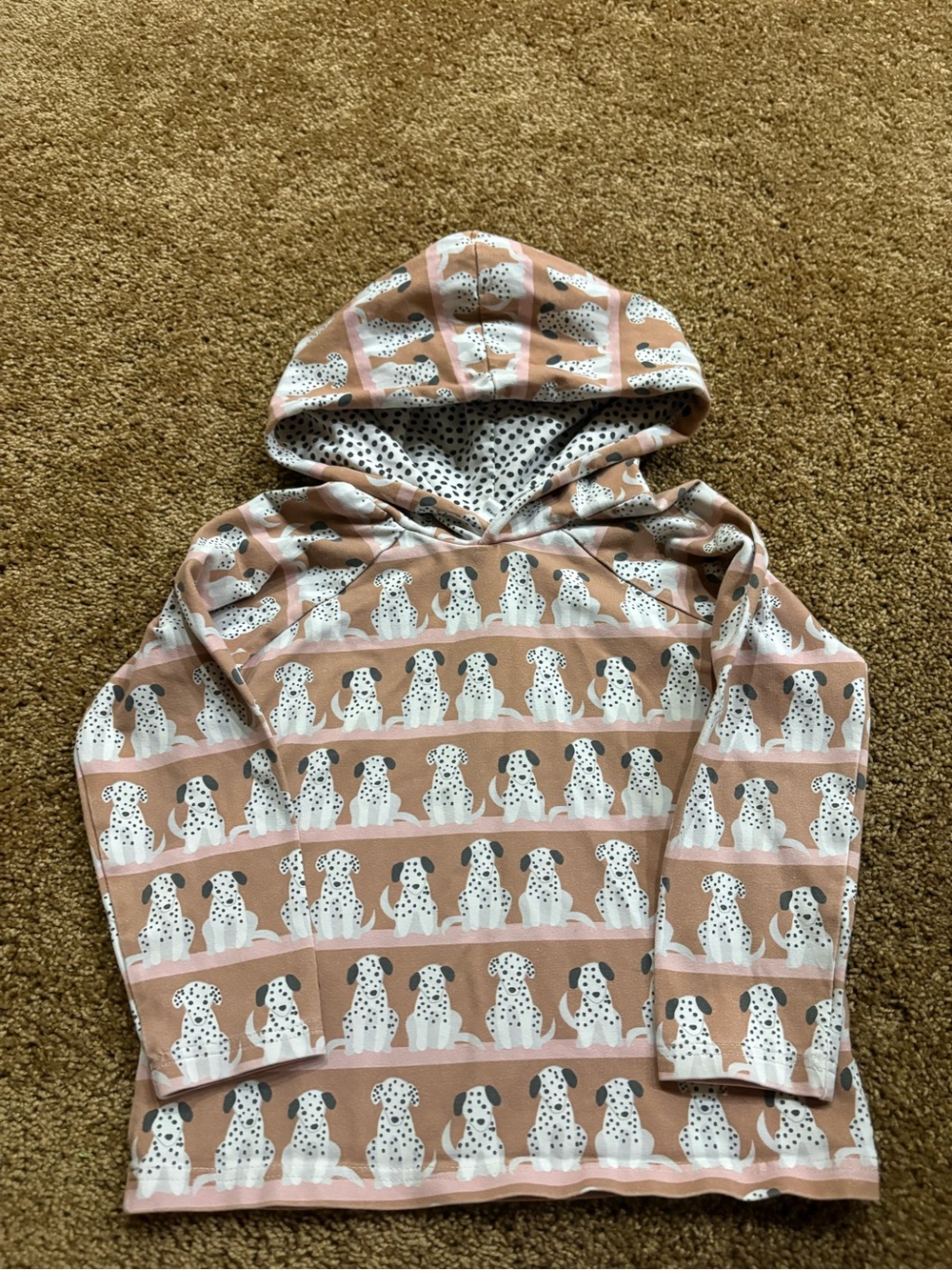 Handmade in USA Kids Dalmatian Print Hooded Pullover 4T